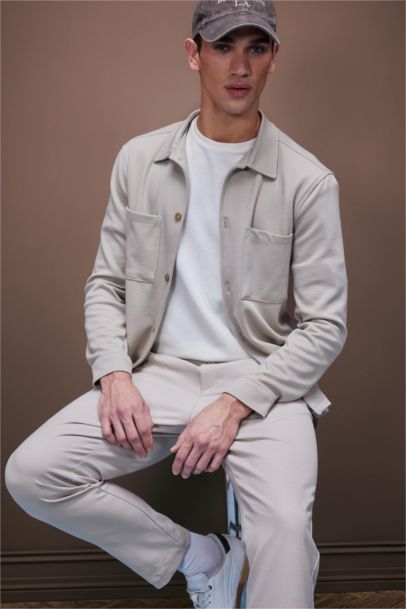 قميص قصة عادية بياخة بولو بجيب