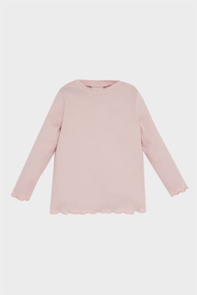 طقم من قطعتين فستان زهري مبطن برقبة مستديرة و بودي سامبل