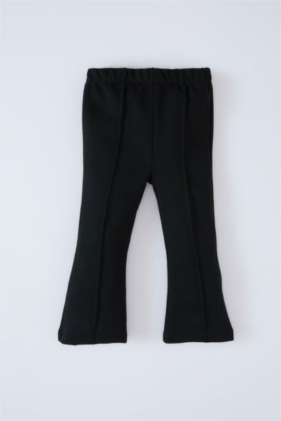 طقم من قطعتين بلوزة كارو برقبة مستديرة و سروال ضيق للبيبي بنت