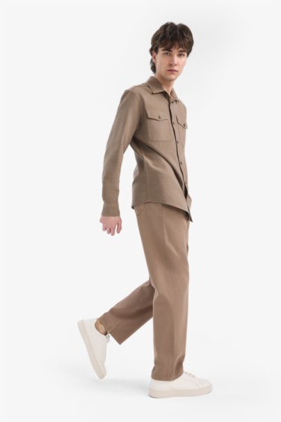 Loose Comfortable Fit Wide Leg Cotton Summer Linen Look Trousers