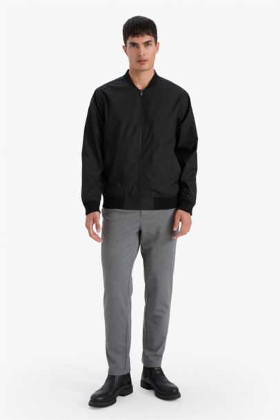 Водонепроницаемая куртка-бомбер Slim Fit на молнии с подкладкой и колледж-воротником