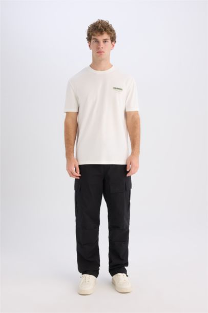 تيشيرت تقيل قصة عادية برقبة مستديرة