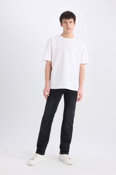 بنطلون جينز اسود سيرجيو قصة عادية وخصر عادي