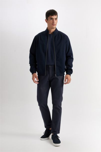 Veste slim zippée à col montant