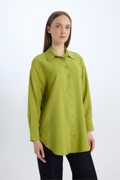 Relax Fit Basic Long Sleeve Shirt Tunic