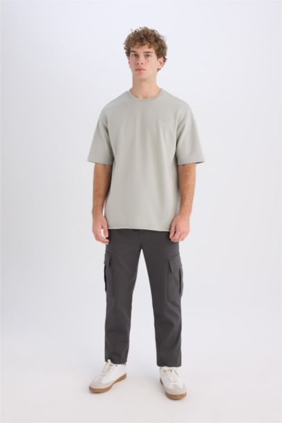 تيشيرت نص ردن اوفر سايز بياخة مستديرة