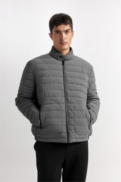 Slim Fit Приталенный Стойка Воротник Куртка на молнии