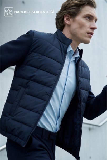 Slim Fit Lined Puffer Jacket