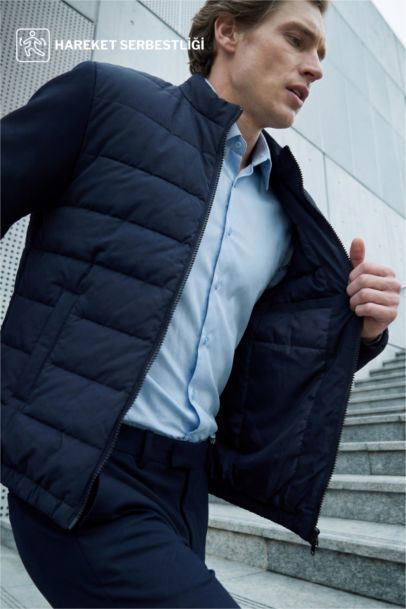 Slim Fit Lined Puffer Jacket