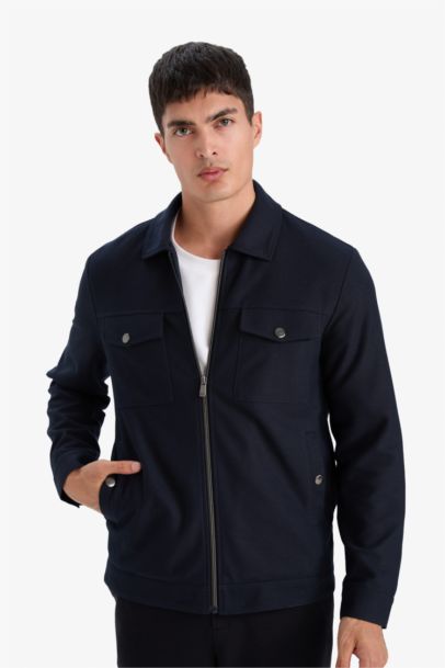 Slim Fit Polo Zippered Jacket