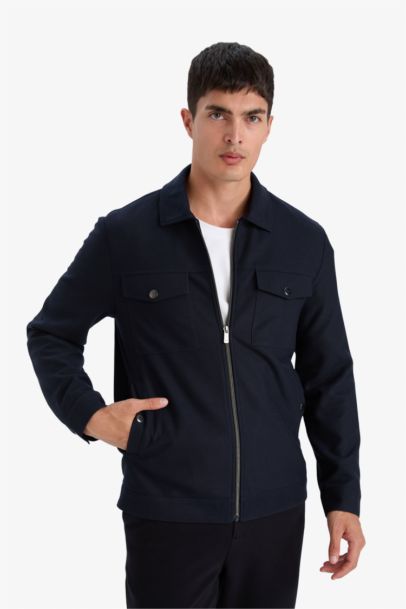 Slim Fit Polo Zippered Jacket