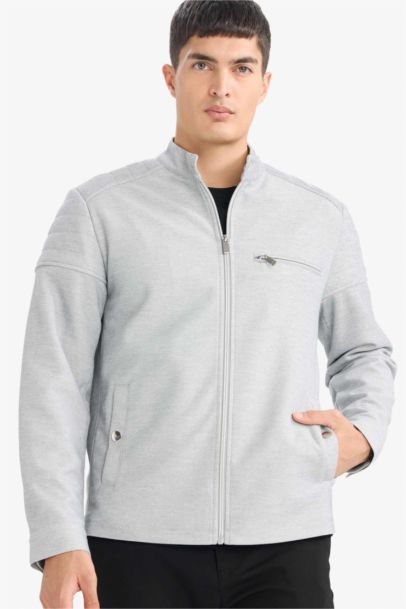 Veste Slim à col montant et fermeture zip