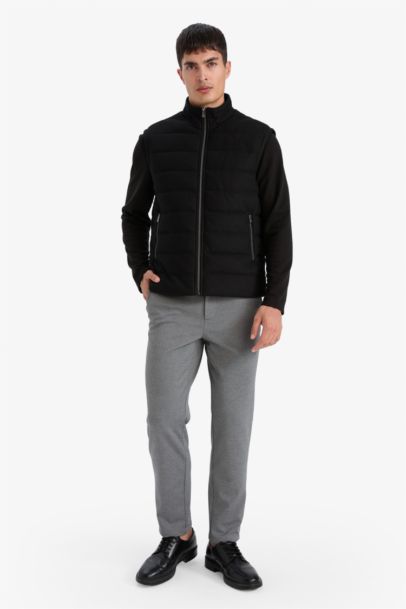 Slım Fıt Dik Yaka Yelek