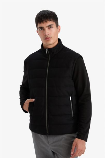 Slım Fıt Dik Yaka Yelek