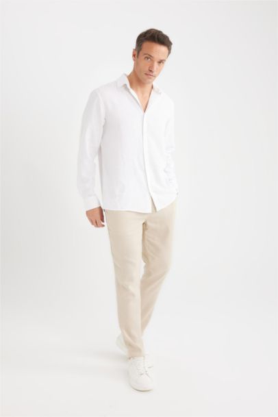 Yazlık Jogger Keten Düz Paça Pantolon