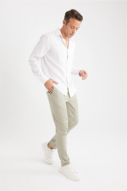 Yazlık Jogger Keten Düz Paça Pantolon