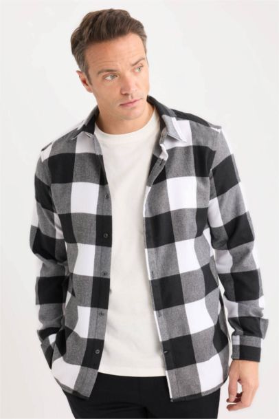 قميص بولو ردن طويل قطن قصة عادية