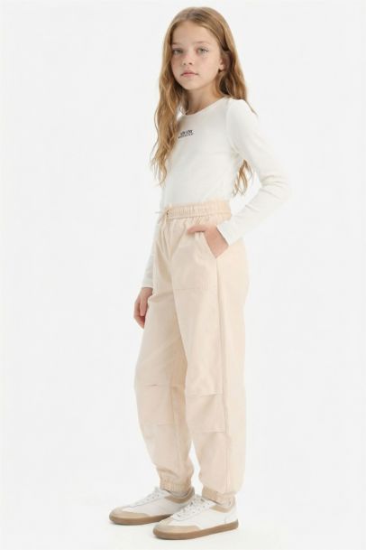 Girl Parachute Cotton Joggers