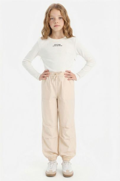 Girl Parachute Cotton Joggers