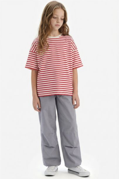 Paraşüt Jogger Paça Pamuklu Pantolon Kız Çocuk