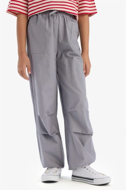 Paraşüt Jogger Paça Pamuklu Pantolon Kız Çocuk