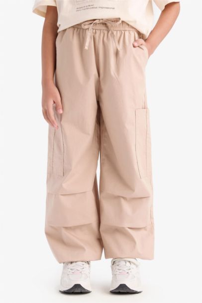 Paraşüt Kargo Jogger Paça Pamuklu Pantolon Kız Çocuk