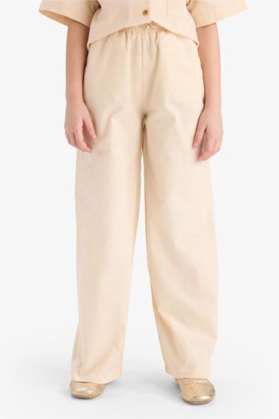 Wide Leg Cotton Trousers