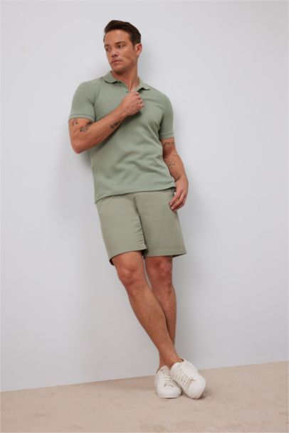 تيشيرت بولو وافل قصة عادية بياقة بولو