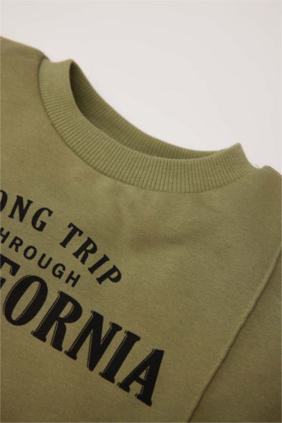 Ensemble Sweatshirt à col rond imprimé et Jogging pour bébé garçon