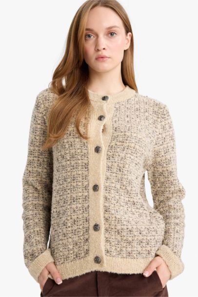 Cardigan tricot à col rond avec boutons Coupe régulière