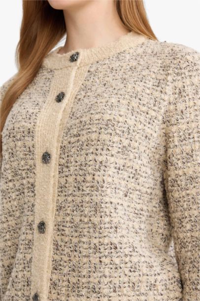 Cardigan tricot à col rond avec boutons Coupe régulière