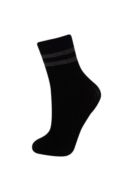 Woman Glittery Circle Patterned 2 Piece Socks