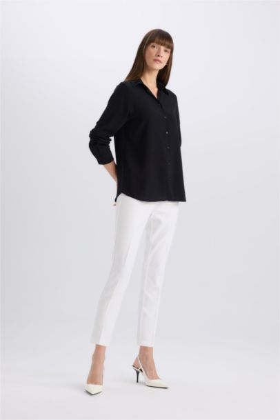Regular Hem Double Pocket Trousers
