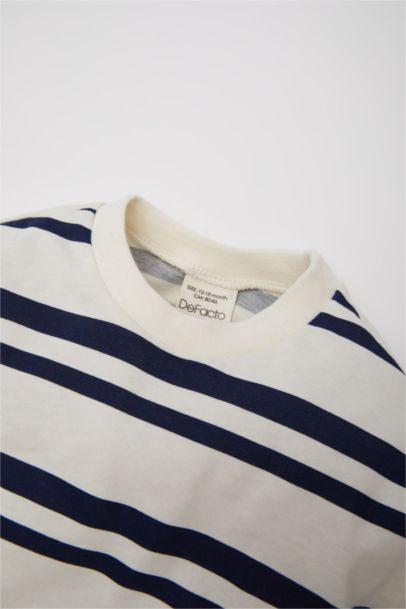Baby Boy Crew Neck Striped Long Sleeve T-Shirt