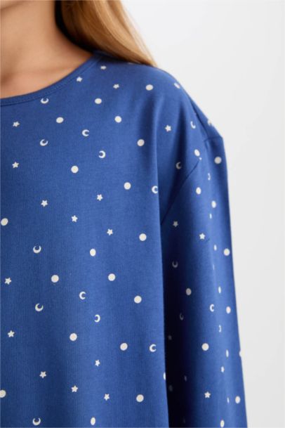 طقم بيجاما بناتي قصة عادية كم طويل - قطعتين