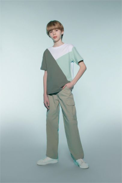 Loose Fit Standart Paça Gofre Dokulu Pantolon Erkek Çocuk