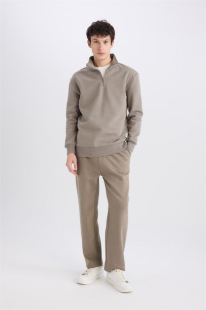 Regular Fit Eşofman Altı İçi Polarlı Basic Düz Cepli Beli Bağcıklı Düz Paça