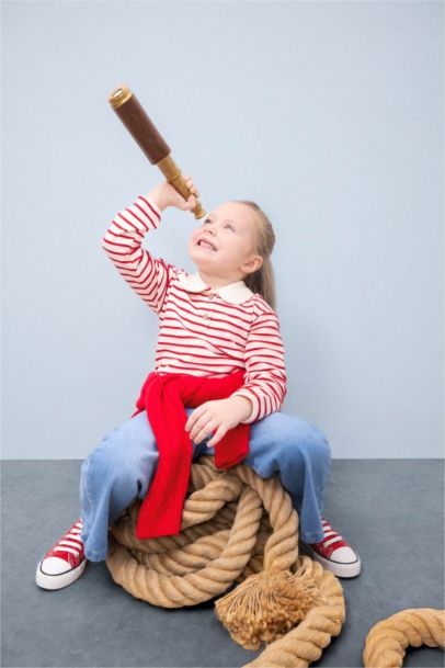 سويت شيرت بناتي مخطط قصة عادية بياخة بيبي