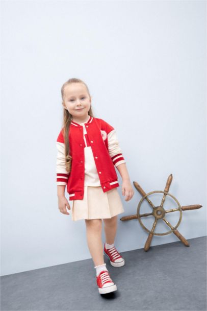 Girl Slogan Printed Sweatshirt Fabric Soft Furry Inside Bomber Jacket