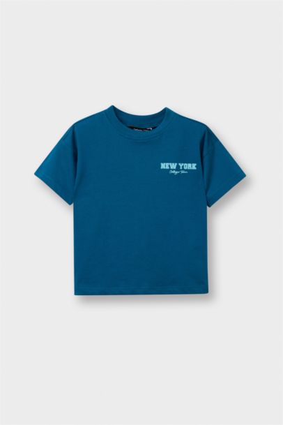 Regular Fıt Slogan Desenli Kısa Kollu Tişört Erkek Bebek