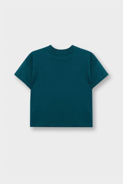 Bisiklet Yaka Baskılı Kısa Kollu Tişört Erkek Bebek