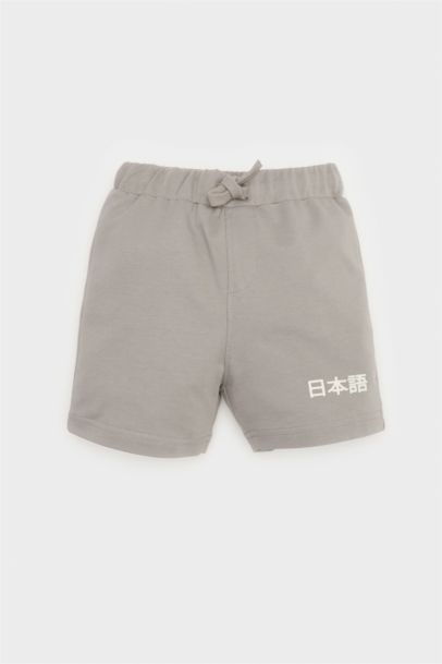 2'li Takım Baskılı Kısa Kollu Tişört Beli Lastikli Şort Erkek Bebek