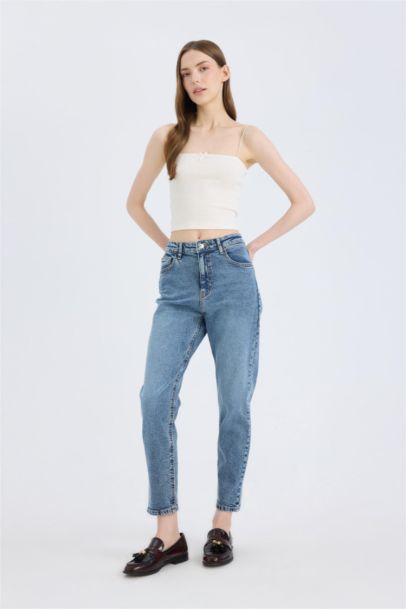 Pantalon Mom Jean droit taille normale