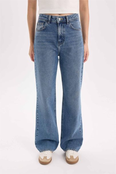 90's Wıde Leg Yüksek Bel Geniş Paça Uzun Jean Pantolon