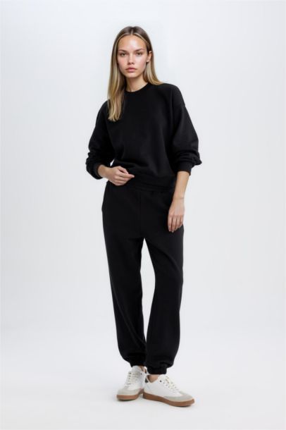 Regular Fit 2'li Takım Sweatshirt Beli Lastikli Jogger Eşofman Altı