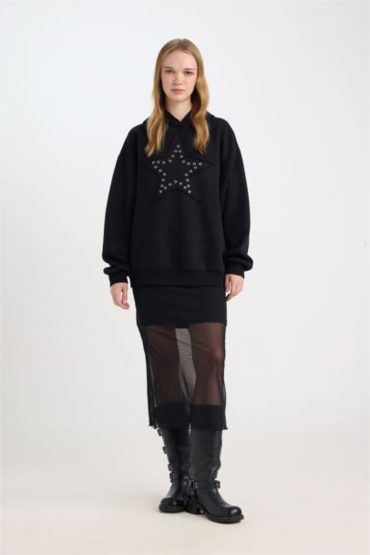 Свитшот оверсайз с принтом для женщин