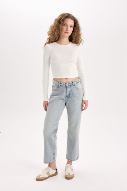 Pantalon Jean à coupe Droite