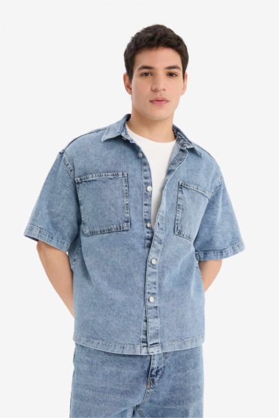 Relax Fit Summer Cotton Denim Shirt