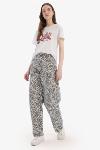 Брюки Baggy Fit из габардина с высокой талией стандартной длины