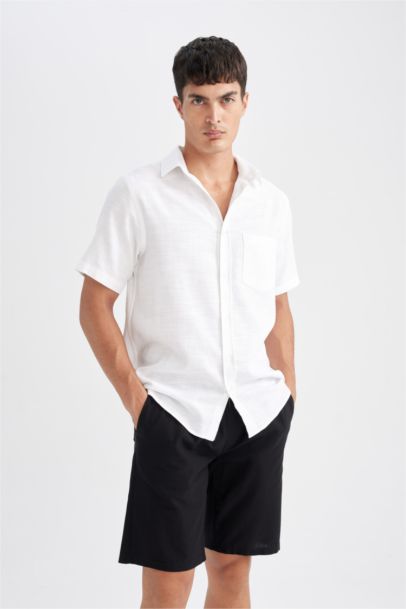 Beli Lastikli Cepli Pamuklu Bermuda Şort